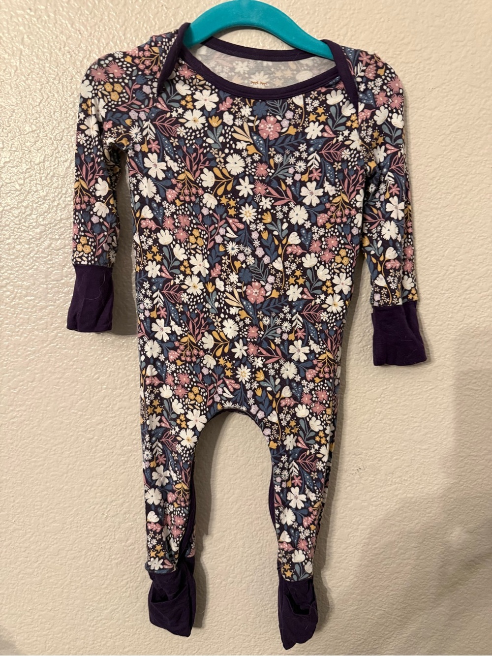 Little Sleepies Purple Floral Footed One-Piece